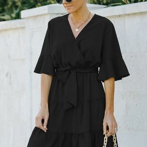 Kiss Me Tiered Bell Sleeve Dress